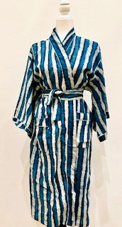 Best Seller: European Short Stripe Cotton Kimono Duster (Navy)