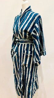 Best Seller: European Short Stripe Cotton Kimono Duster (Navy)