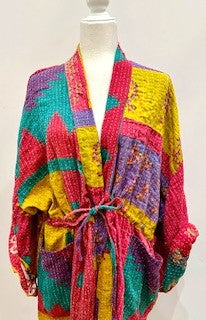 Kantha Robe Dreamweaver Kimono (Rainbow)  Is A Statement Piece.