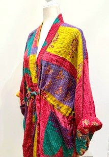 Kantha Robe Dreamweaver Kimono (Rainbow)  Is A Statement Piece.