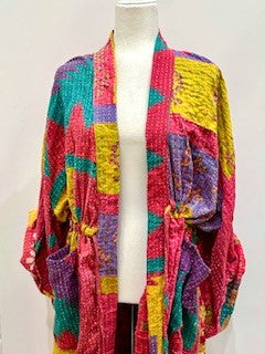 Kantha Robe Dreamweaver Kimono (Rainbow)  Is A Statement Piece.