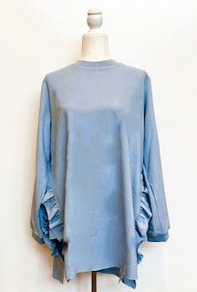 Ruffled Crepe Tunic Offers Updated Styling With Designer Details (2 Colors)