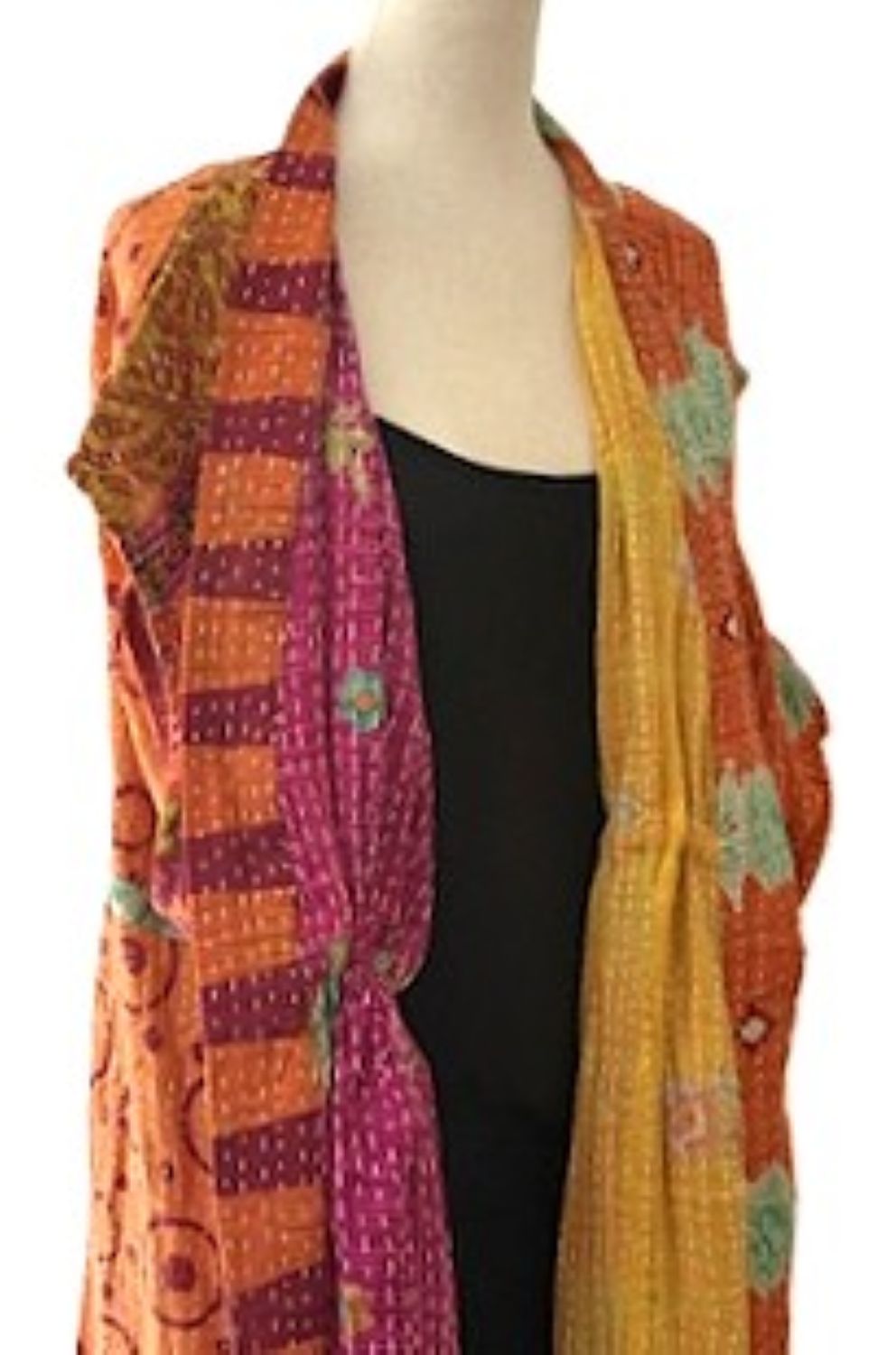 Kantha Bae Dreamweaver Kimono Vest (Red Gold)