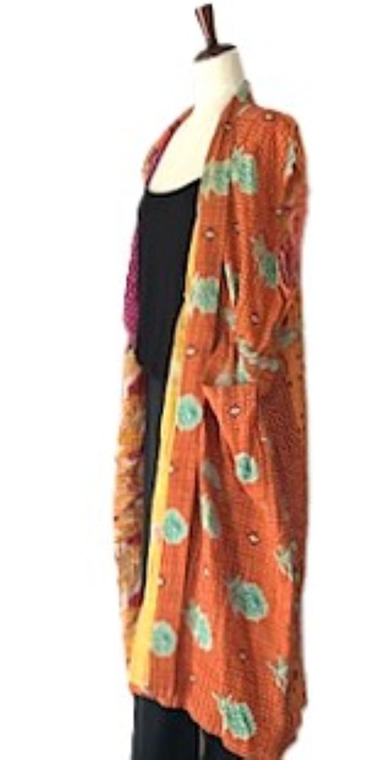 Kantha Bae Dreamweaver Kimono Vest (Red Gold)