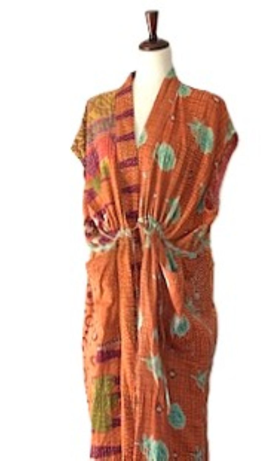 Kantha Bae Dreamweaver Kimono Vest (Red Gold)