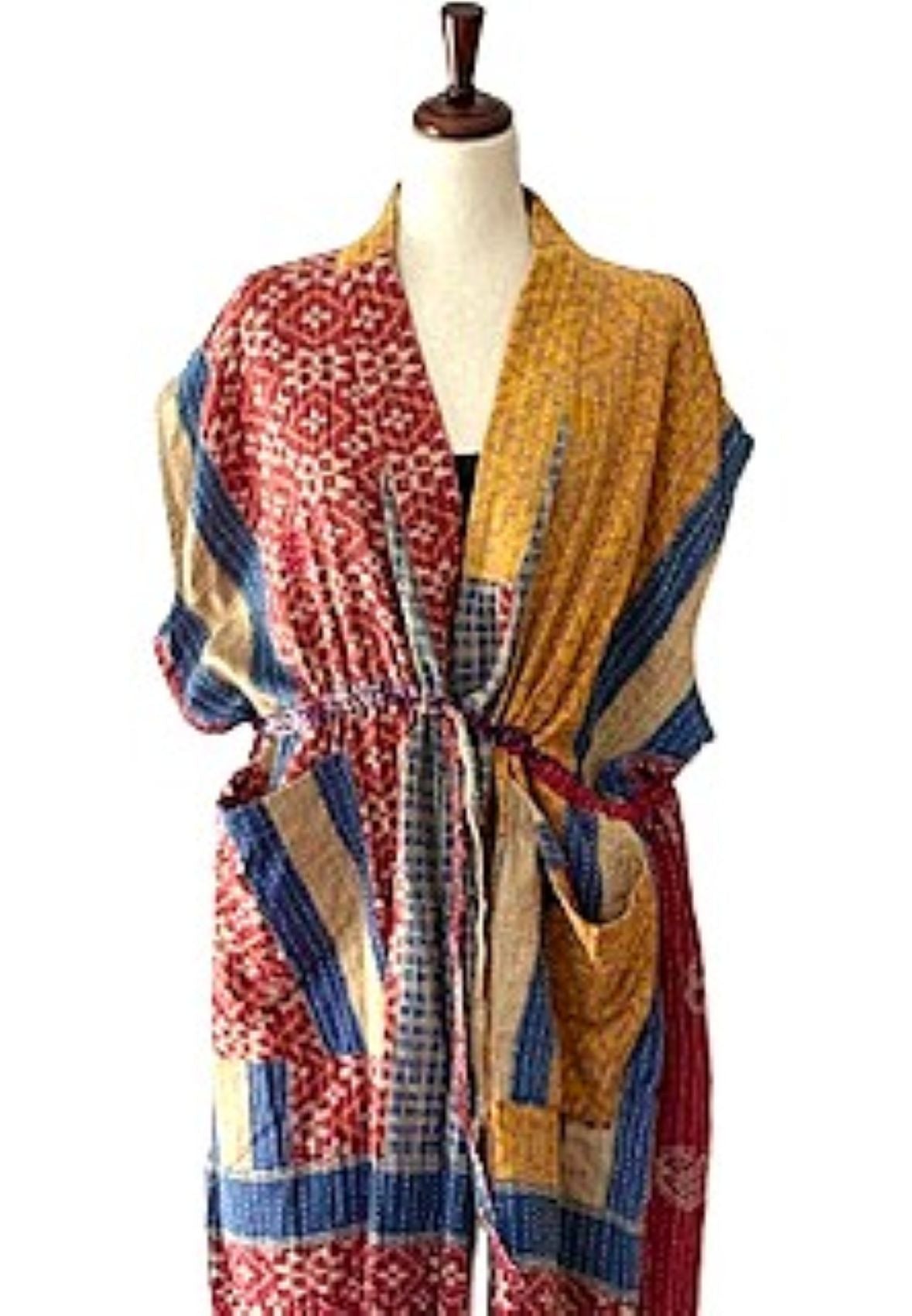 Kantha Bae Dreamweaver Kimono Vest (Red Gold)