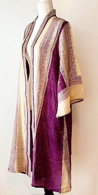 Short Silk Open Jacket Turns Any Outfit Into A Designer Look. (Purple)