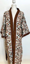 Handmade Kantha Midi Jacket, New Fresh Print (Brown and Pink)