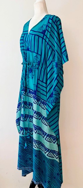 Beautiful Classic Handmade Caftan. Lounging, Beach or Pool Perfect. (Navy)