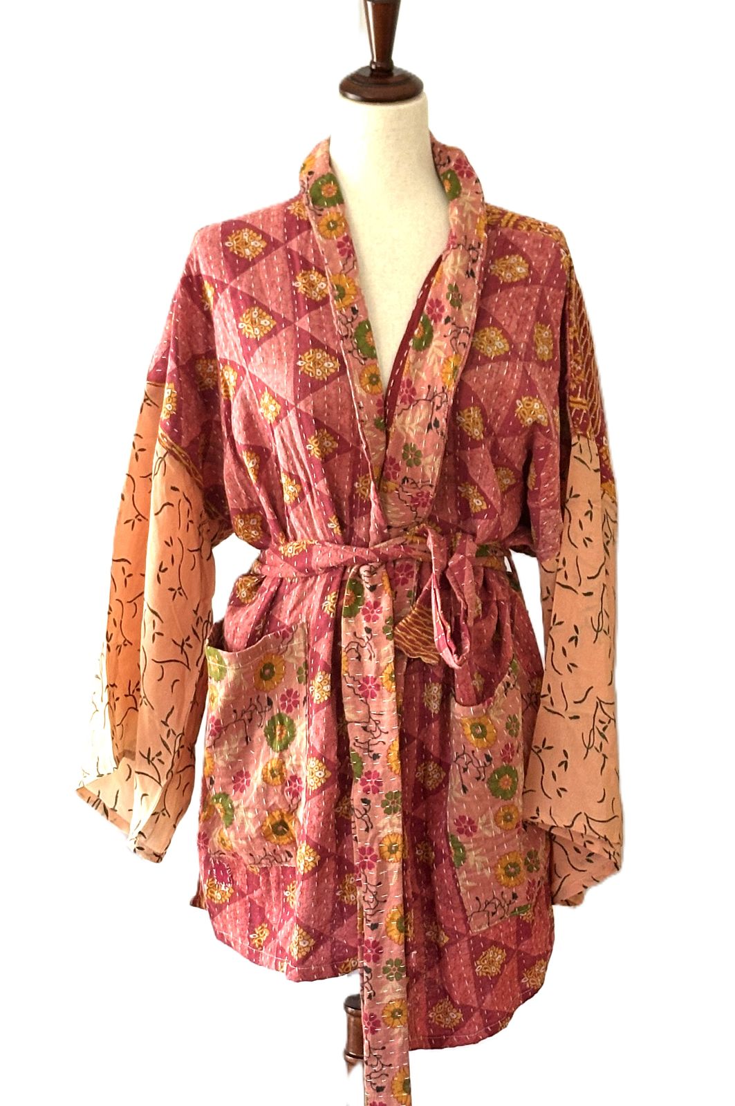Kantha Bae Pareo Kantha Shortie Majestic Kimono (Rose)