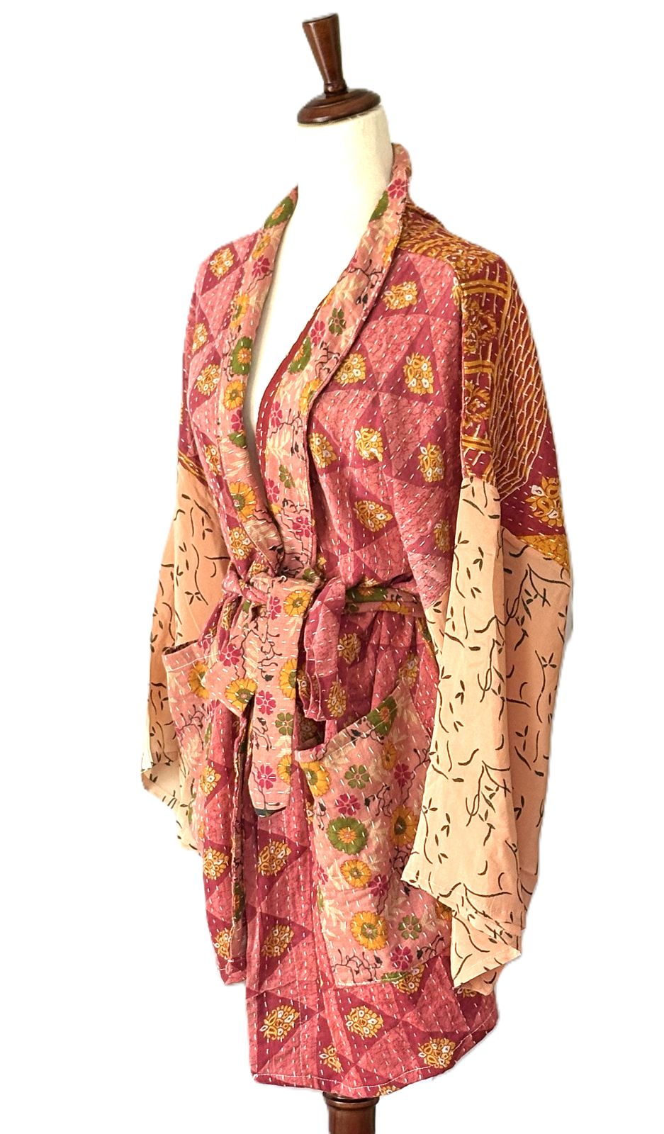 Kantha Bae Pareo Kantha Shortie Majestic Kimono (Rose)