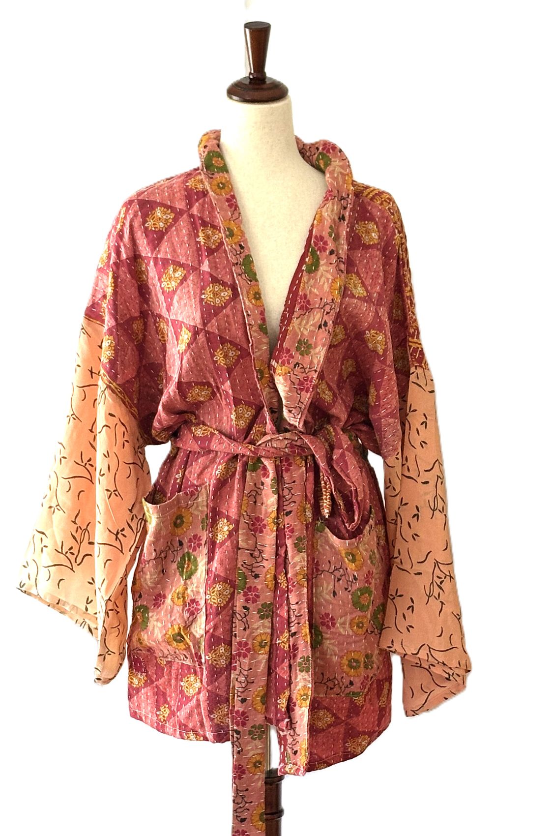 Kantha Bae Pareo Kantha Shortie Majestic Kimono (Rose)
