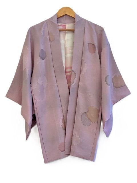 Luxurious Silk Haori Kimono Top. Soft, Supple, and Flattering (Lilac)