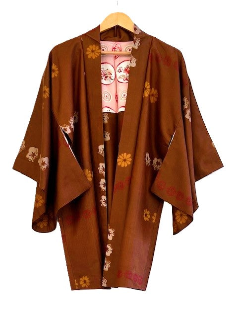 Luxurious Silk Haori Kimono Top. Soft, Supple, and Flattering (Bronze)