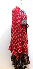 Flourish Silk Wrap Dress in Beautiful Red Dot Combinations