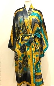 Abstract Floral Designer Cotton Kimono Duster Fully Reversible