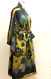 Abstract Floral Designer Cotton Kimono Duster Fully Reversible