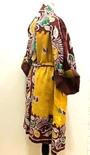 Elegant Hawaiian Floral Pattern: Designer Cotton Kimono Duster Fully Reversible