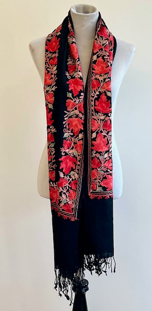 Taj Embroidered Wool Shawl