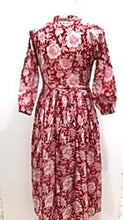 Floral Block Print Cotton Dress Looks Crisp in Shades of Red/White