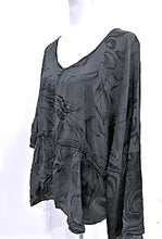 Eclispe Flowing Silk Top with Adjustable Ties: New Basic (Black Solid)