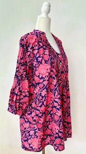 Easy Mini Covers Many Uses. Tunic Shift or Mini Dress. (Fuschia)