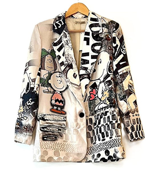 Contemporary One Size Italian "Snoopy" Printed Blazer . Best Seller