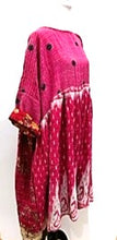 Artisan Kantha Quilt Float Dress. Comfortable and Very Chic (Pink/Black)