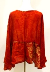 Eclispe Flowing Silk Top with Adjustable Ties, New Basic (Red Hot)