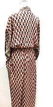 Luxurious Complicated Mixed Print Silk Kimono Duster in Cream/Black/Wine