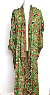 Classic Mini Floral Luxury Print Kimono Duster (Available in Green, Red, Blue)