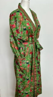 Classic Mini Floral Luxury Print Kimono Duster (Available in Green, Red, Blue)