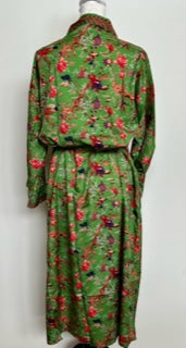 Classic Mini Floral Luxury Print Kimono Duster (Available in Green, Red, Blue)