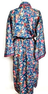 Classic Mini Floral Luxury Print Kimono Duster (Available in Green, Red, Blue)