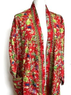 Classic Mini Floral Luxury Print Kimono Duster (Available in Green, Red, Blue)