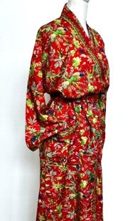 Classic Mini Floral Luxury Print Kimono Duster (Available in Green, Red, Blue)