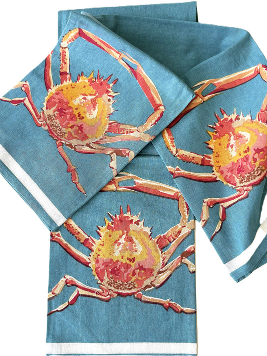 Crab Floursack Kitchen Towels. Sold in Sets
