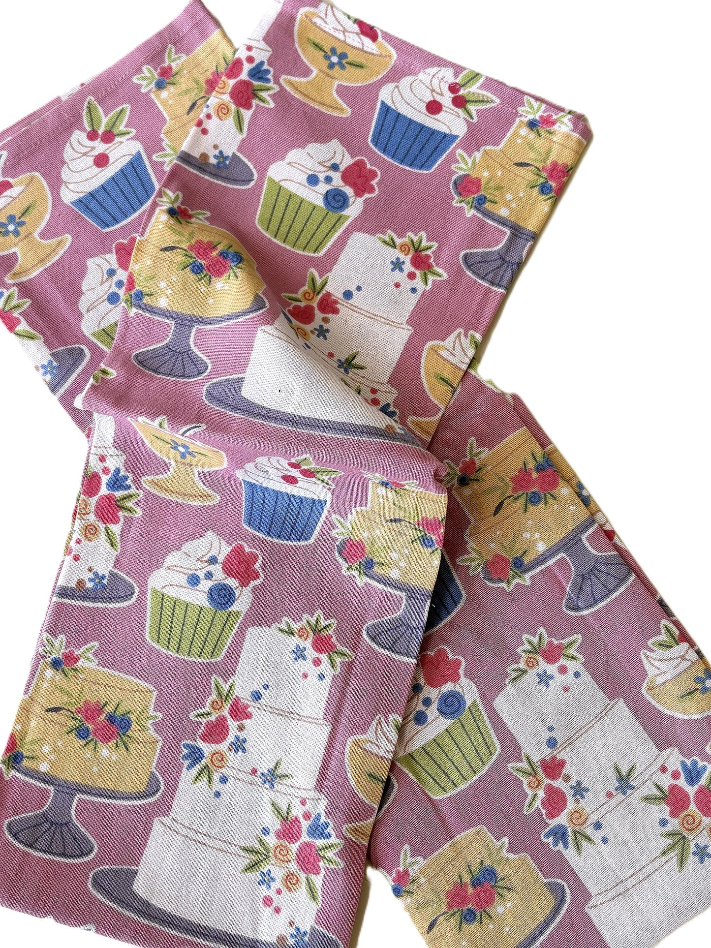 Cupcake Floursack Kitchen Towels Sold In Sets of 2