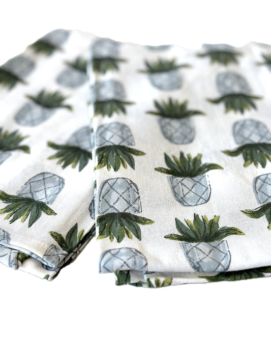 Pineapple Floursack Kitchen Towels Sold In Sets of 2