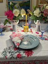 Set of White Linens With Bright Pink Petals Adorns The Table. (6 napkins/cloth)