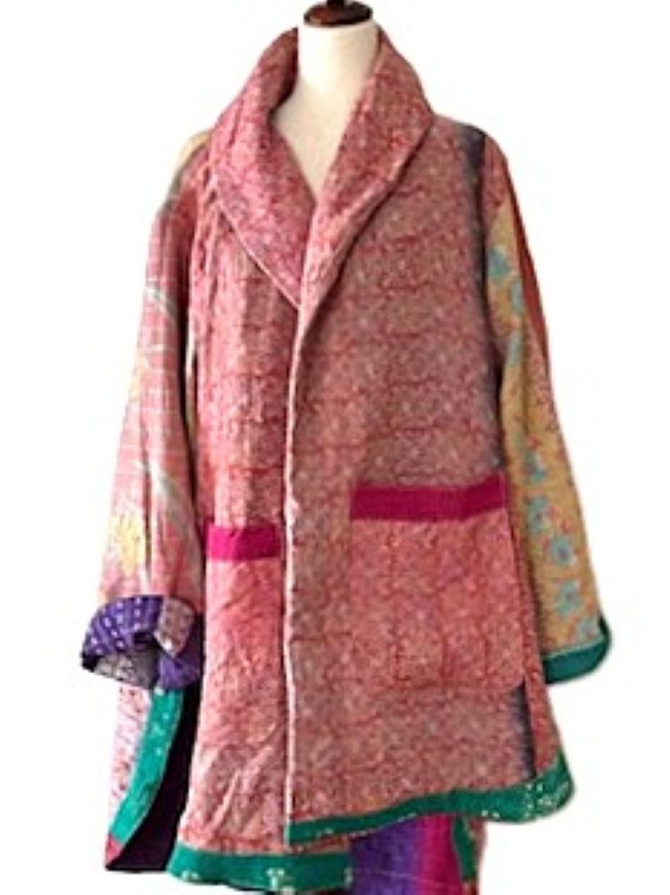 Coat,  Kantha Bae Fine Drifter Is Comfortable and Warm (Pink)