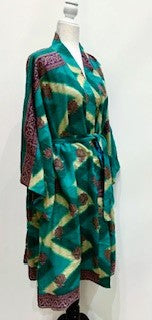 Kantha Trench Kimono Coat Will Exceed Your Expectations (Green Yellow)