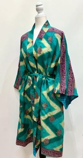 Kantha Trench Kimono Coat Will Exceed Your Expectations (Green Yellow)