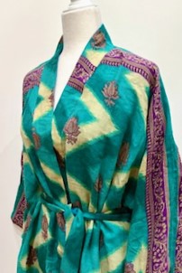 Kantha Trench Kimono Coat Will Exceed Your Expectations (Green Yellow)