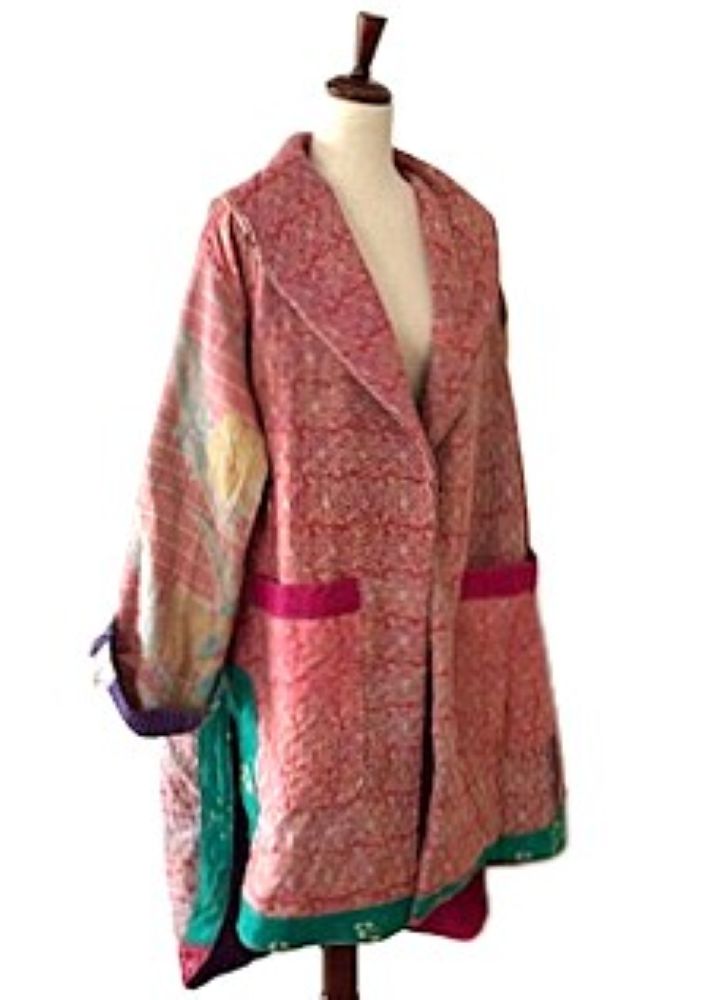 Coat,  Kantha Bae Fine Drifter Is Comfortable and Warm (Pink)