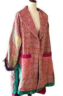 Coat,  Kantha Bae Fine Drifter Is Comfortable and Warm (Pink)