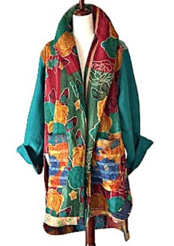 Coat,  Kantha Bae Fine Drifter Is Comfortable and Warm (Teal)