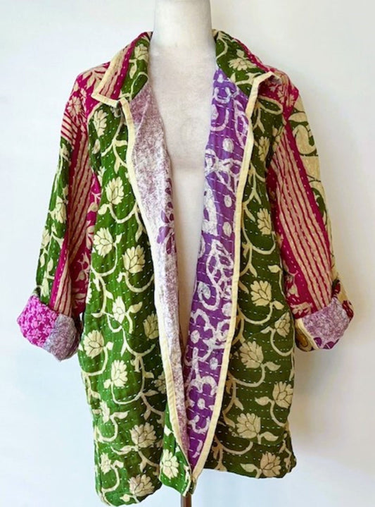 Fully Reversiblle High Fashion Kantha Jackets Are in Demand (Light Weight)