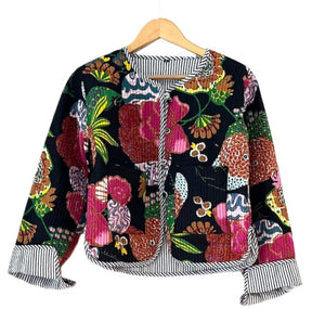 Short Silk Button Down Tunic is Stunning (Rainbow Sherbert))