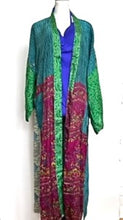 Luxurious Rich Abstract Floral In A Mix Print Silk Kimono (Jewel Tones)